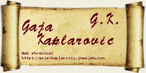 Gaja Kaplarović vizit kartica